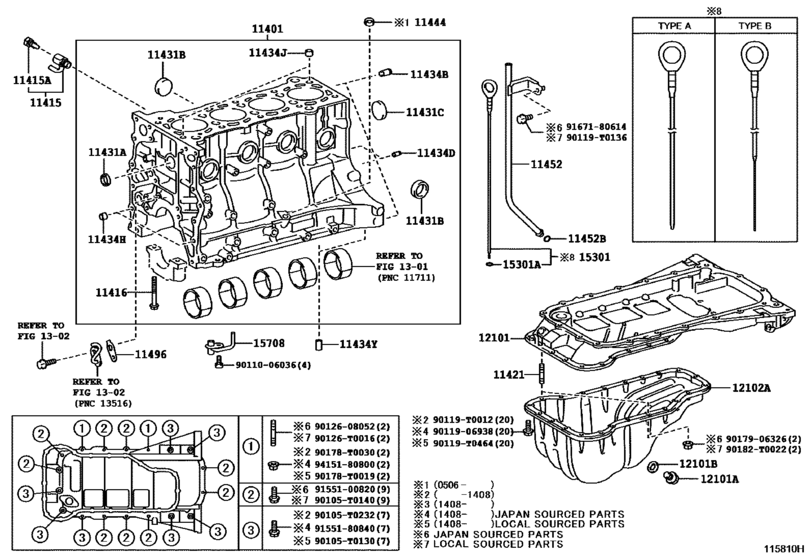 Cylinder Block For 2007 - 2011 Toyota Innova  Kijang  Revo  Unser  Zace 