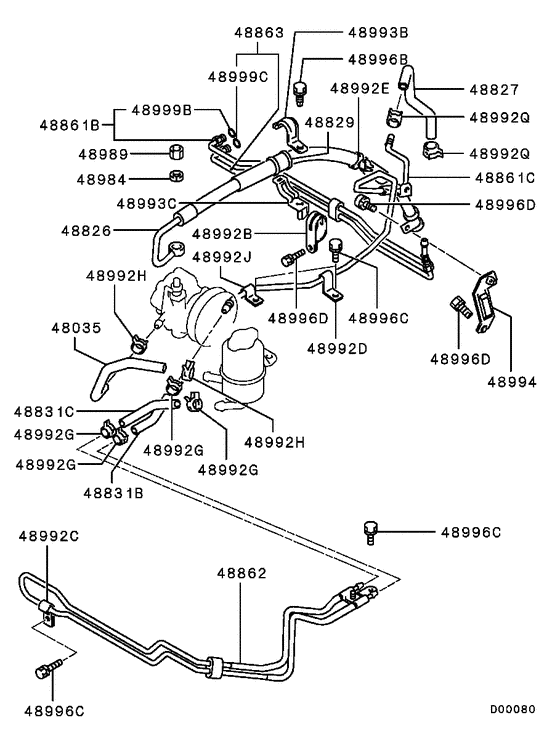 Power steering oil line