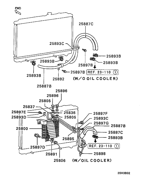 A/t oil cooler & tube