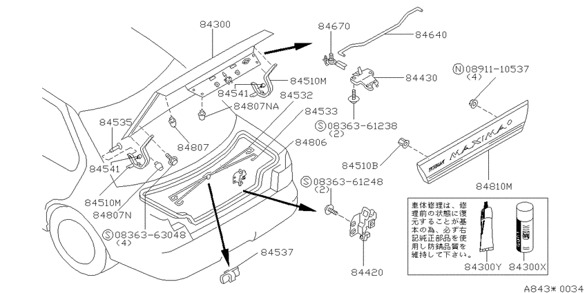 Trunk lid & fitting