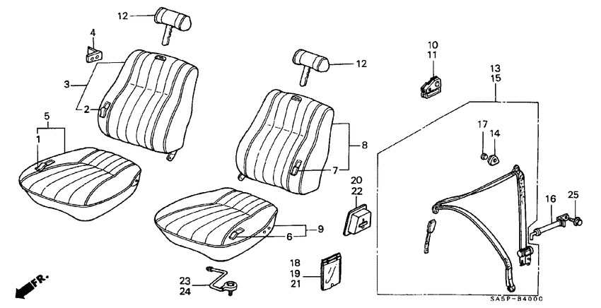 Front seat/seatbelts