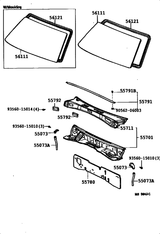 Cowl Panel & Windshield Glass