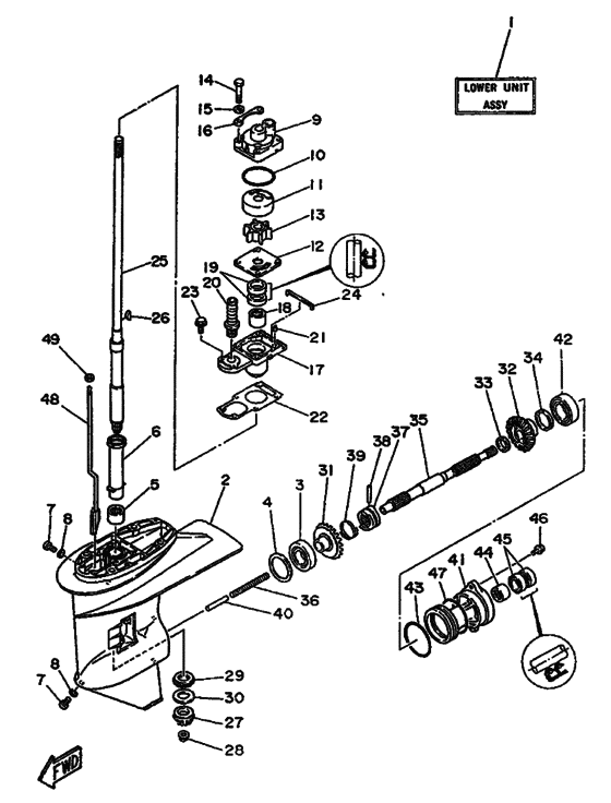 Lower casing & drive