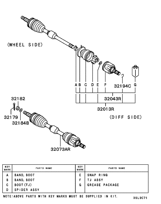 Front axle drive shaft