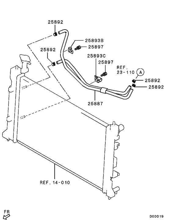 A/t oil cooler & tube
