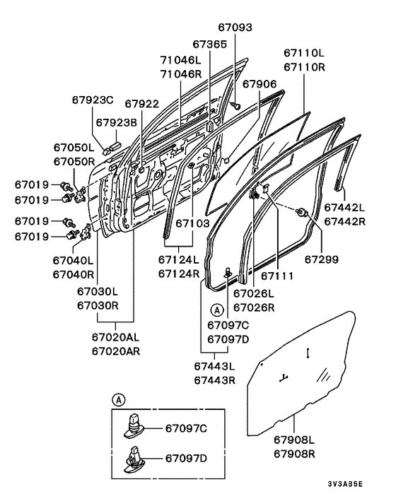 Front door panel & glass