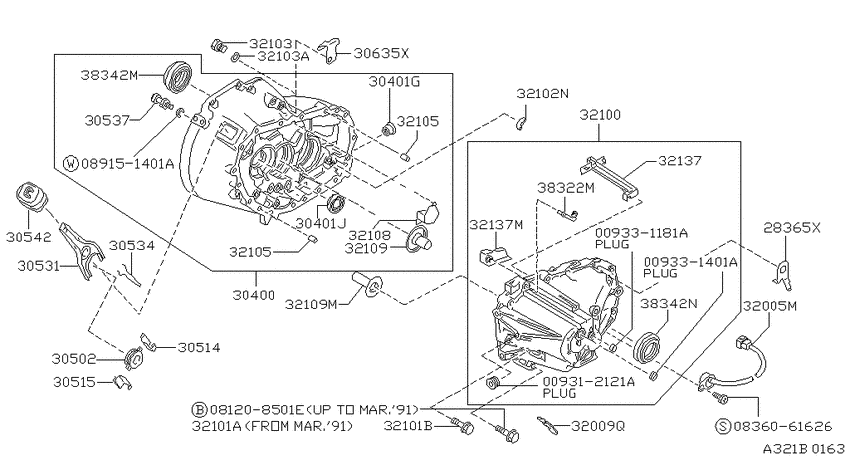 Transmission case & clutch release