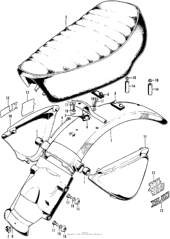 Seat + rear fender + side cover