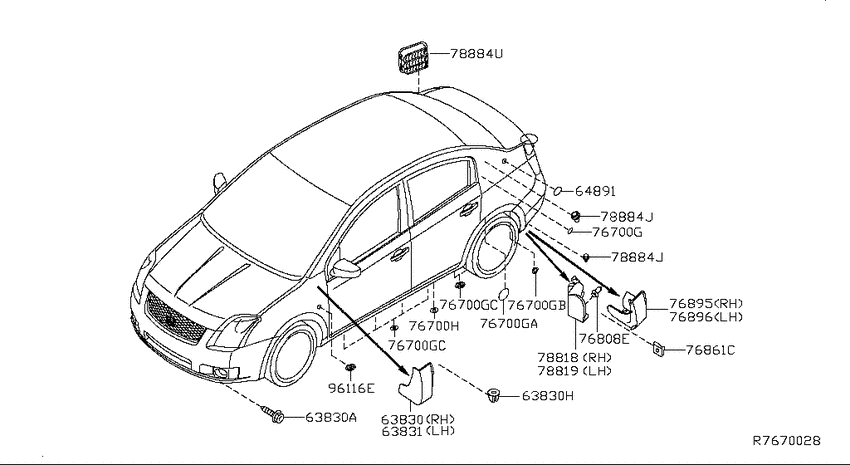 Body side fitting