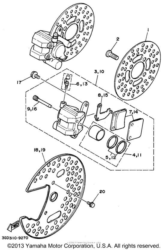 Front brake caliper