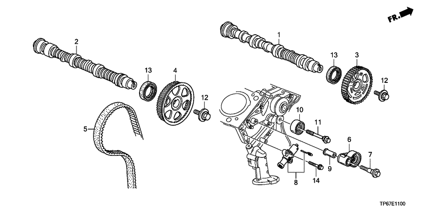 Camshaft/timing belt