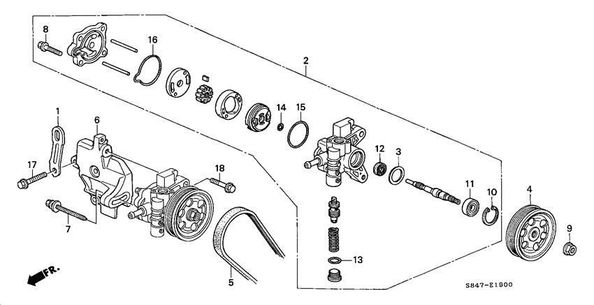 Power steering pump/ bracket