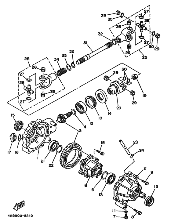 Front differential for 1995 Yamaha WOLVERINE 350 WOLVERINE 350 (N