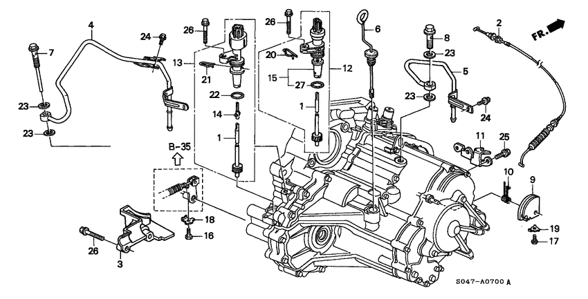 Atf pipe/speed sensor