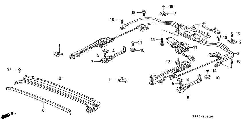 Roof slide components