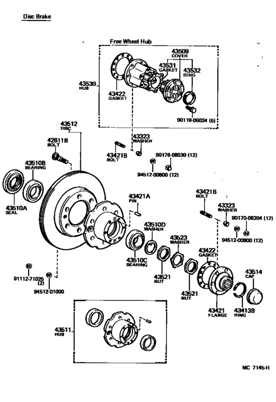 Front Axle Hub for 1982 1984 Toyota LAND CRUISER FJ60 General sales