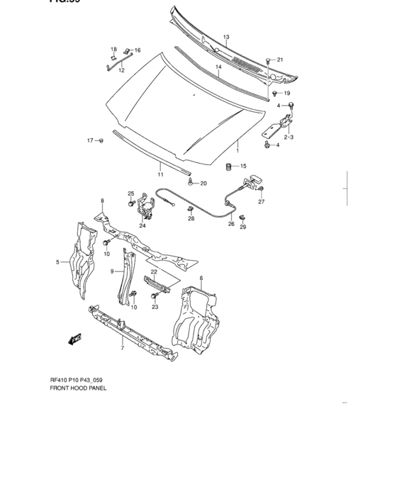 Front hood panel