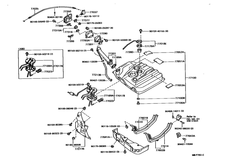 Fuel Tank & Tube for 1988 1993 Toyota CRESSIDA/ CRESSIDA WAGON MX83
