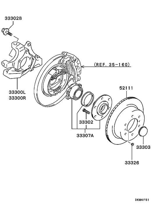 Rear axle hub & drum