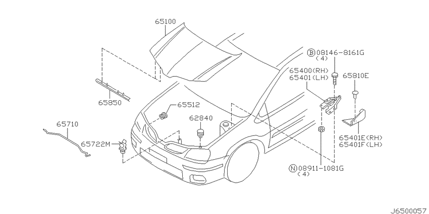 Hood panel, hinge & fitting