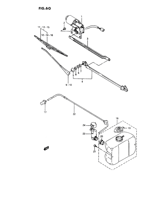 Front wiper and washer
