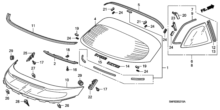 Rear windshield/ quarter glass