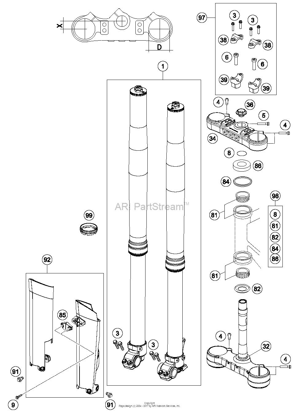 Front Fork, Triple Clamp