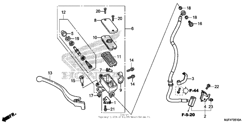 Front brake master cylinder (2)