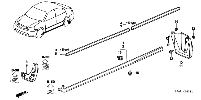 Protector/side sill garni sh