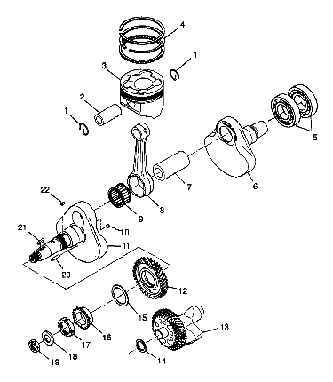 Crankshaft and piston