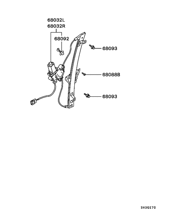 Rear door window regulator
