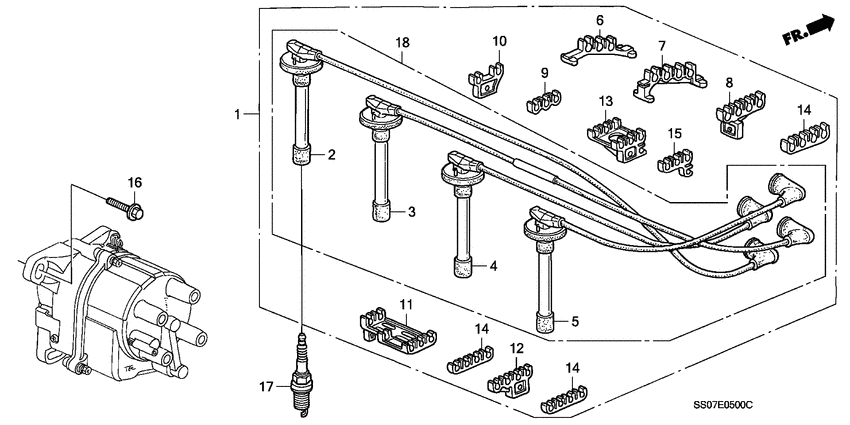 High tension cord/ spark plug