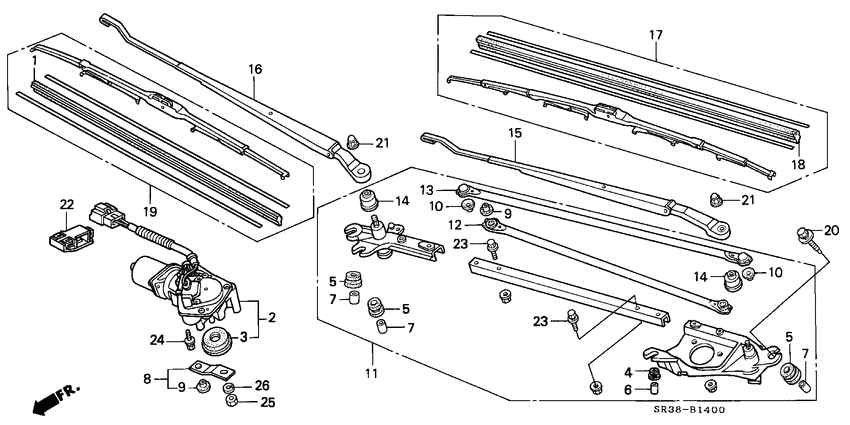 Front windshield wiper