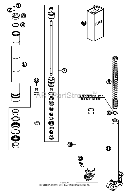 Front Fork, Disassembled