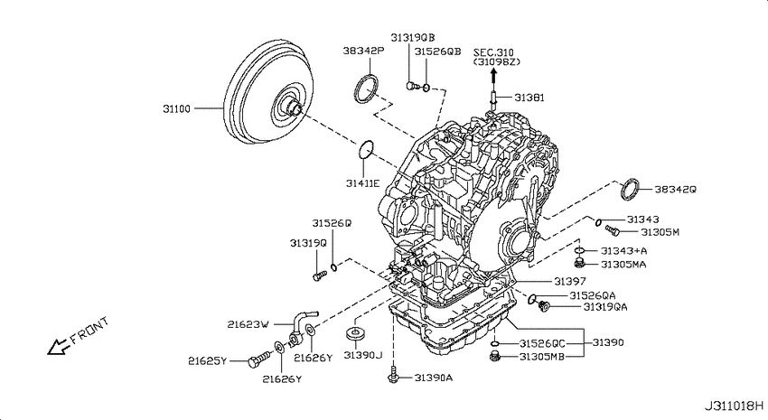 Torque converter,housing & case