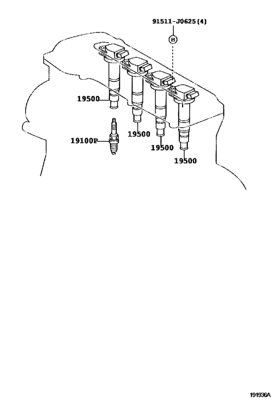 Ignition Coil & Spark Plug for 2000 2005 Toyota RAV4/VANGUARD ACA21