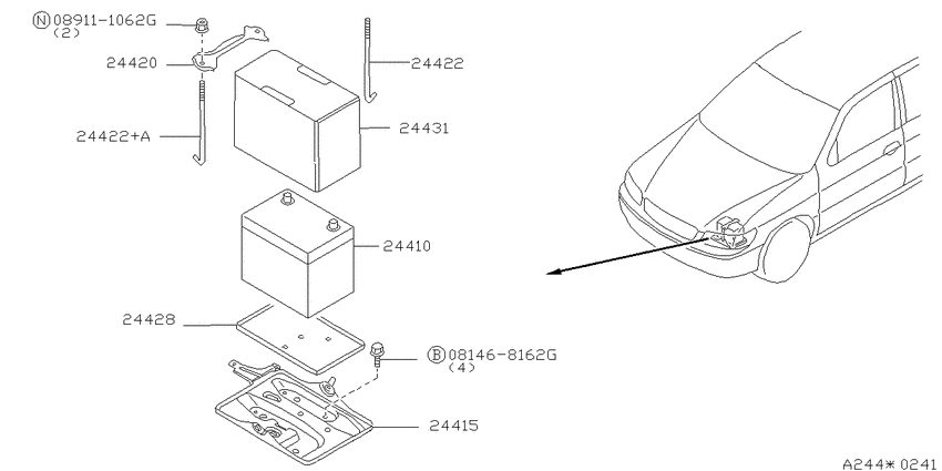 Battery & battery mounting
