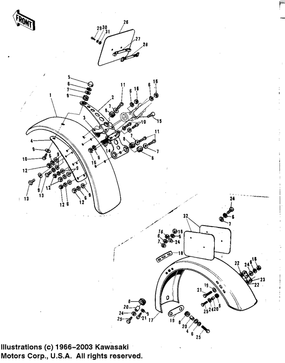 Fenders/number plates