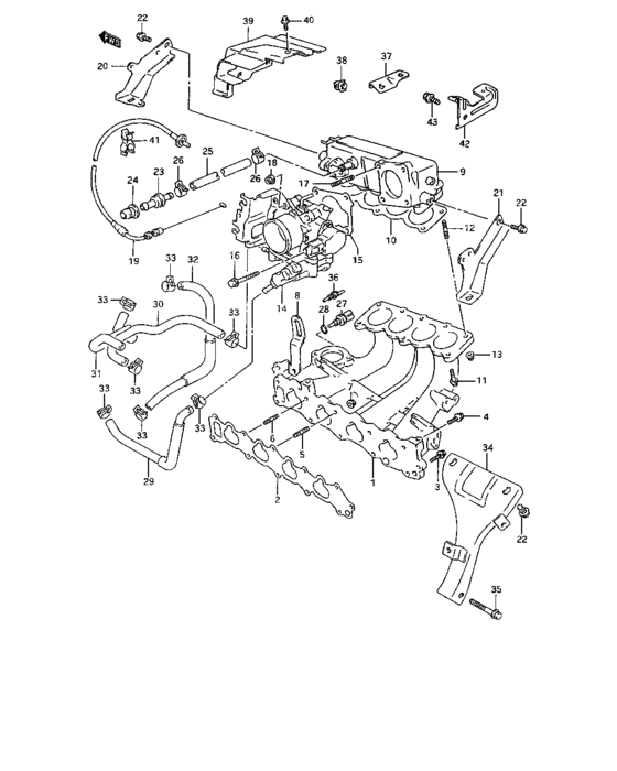 Intake manifold and throttle body