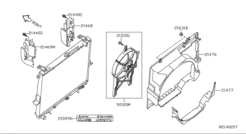 Radiator, shroud & fitting