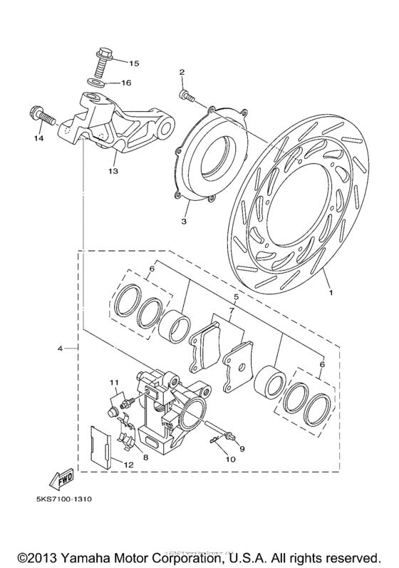 Rear brake caliper