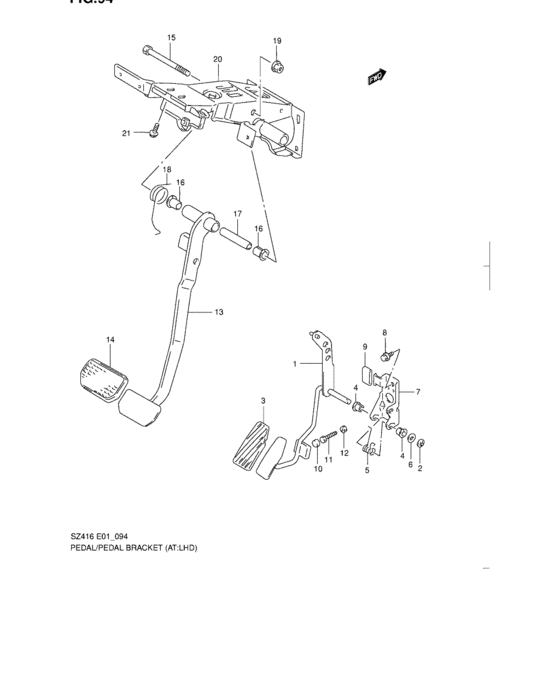 Pedal and pedal bracket