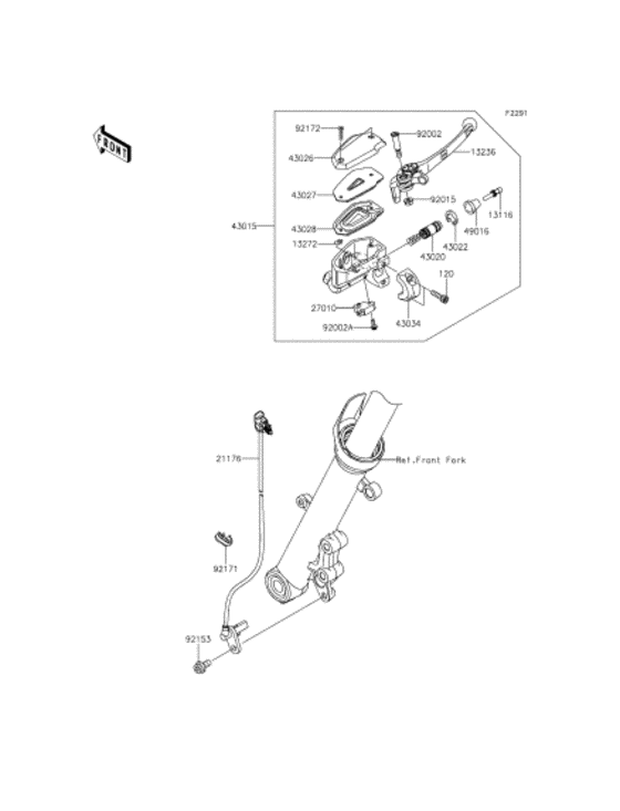 Front master cylinder
