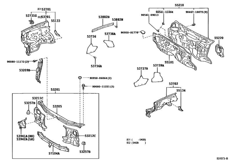 Front Fender Apron & Dash Panel