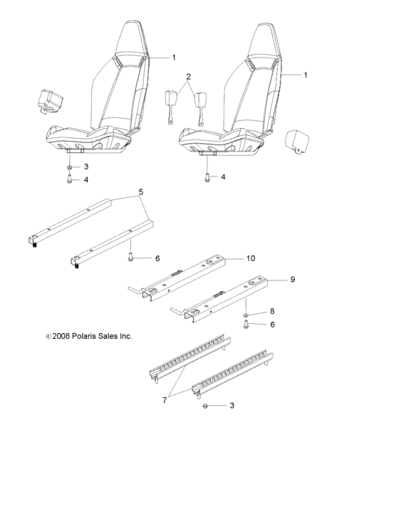 Body, seat, mounting and belts