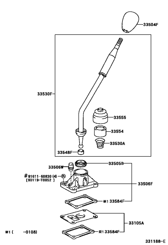 Shift Lever & Retainer for 2000 2005 Toyota INNOVA/ KIJANG/ REVO