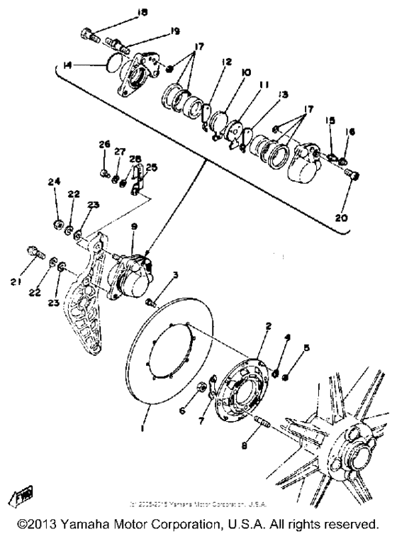 Rear disc brake - caliper