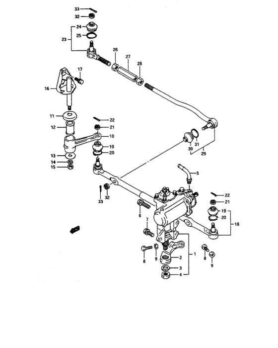 Steering link and gear box
