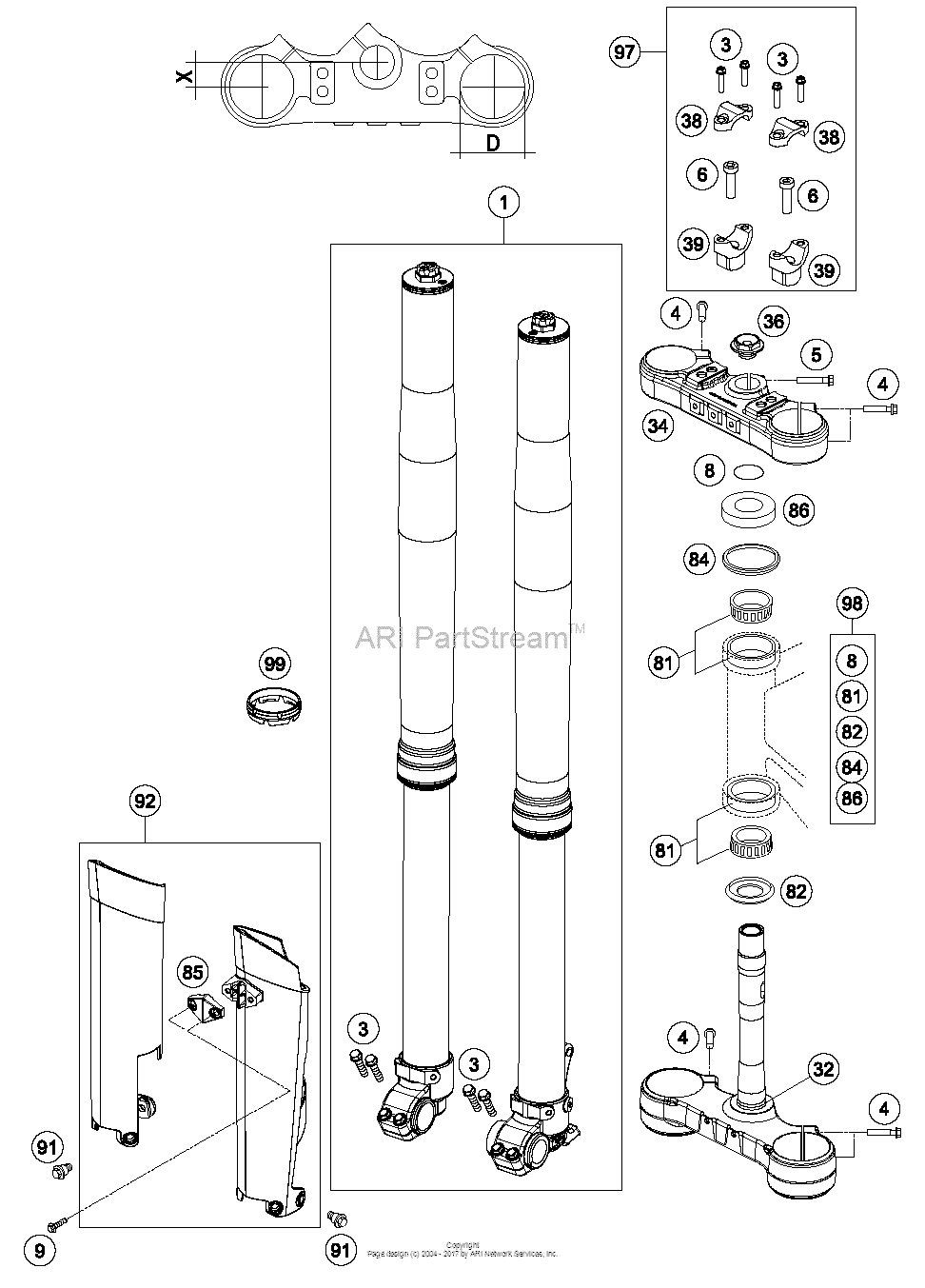 Front Fork, Triple Clamp