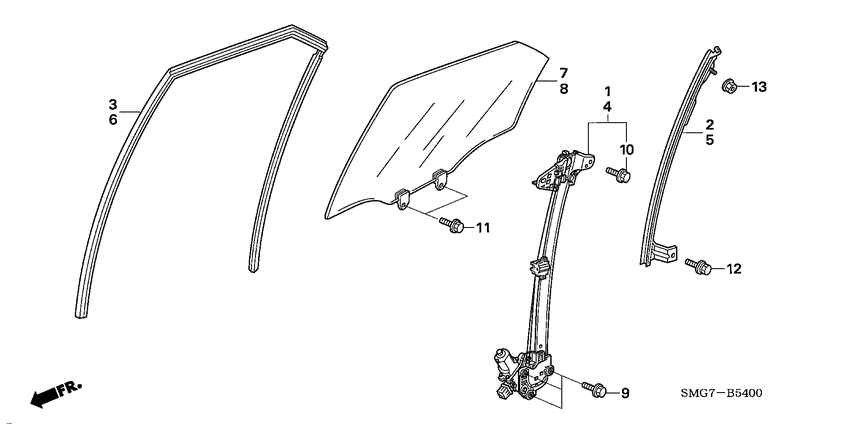 Rear door windows/ regulator
